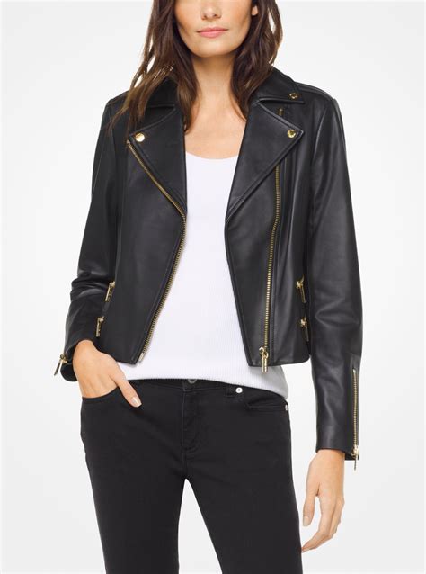 chapeau michael kors|Michael Kors leather jacket.